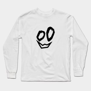 scary face sticker halloween horror Long Sleeve T-Shirt